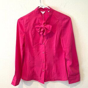 Mosoer  NWT Women's Button Down Blouse with Bow   Pink  Size: M
